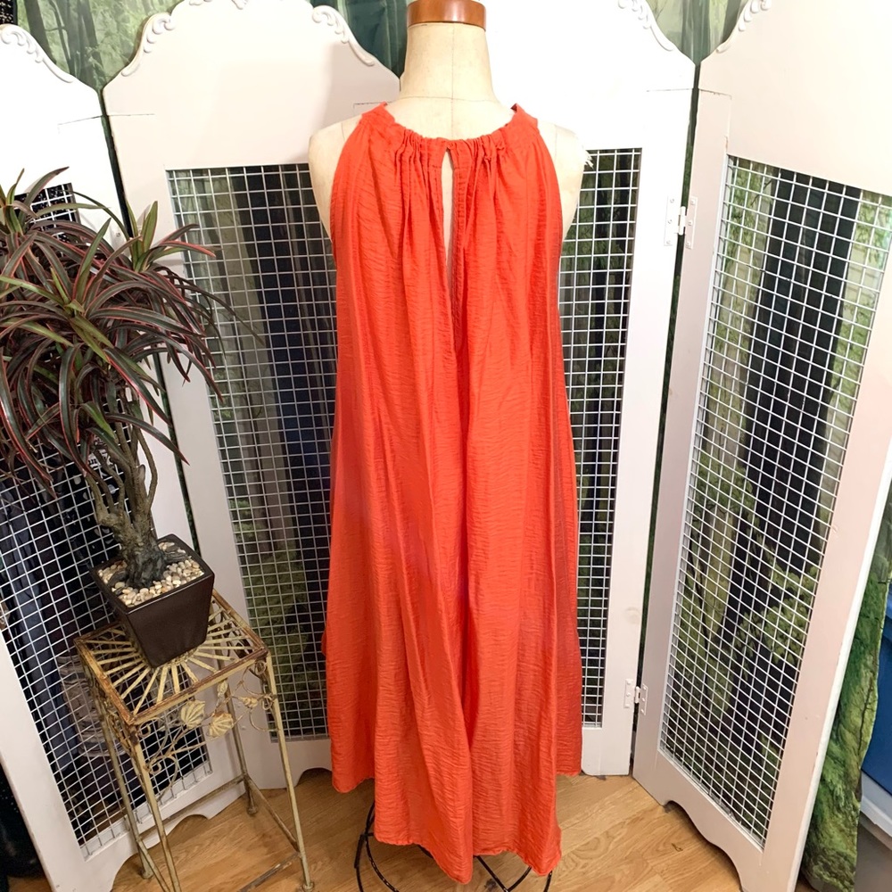H&M Conscious orange pullover hi/lo free flowing dress- M - Picture 7 of 12